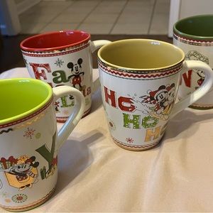Disney Christmas Coffee Cups/ set of Four